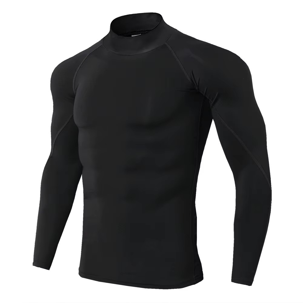 Men T-shirt Quick Dry Bodybuilding Running Shirt Long Sleeve Compression Top Gym