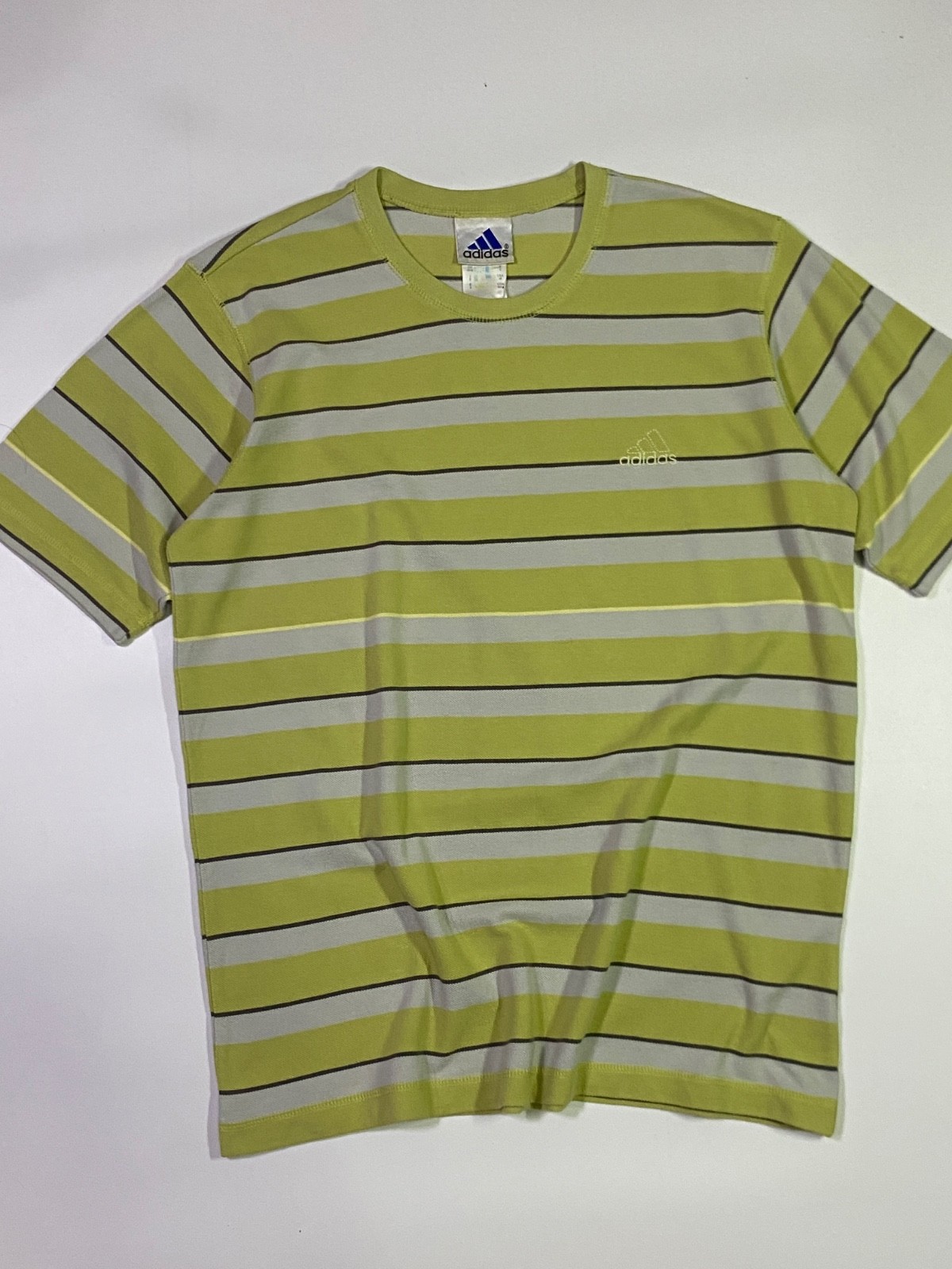 Vintage 2002 Adidas Striped Pique T-Shirt 🧃