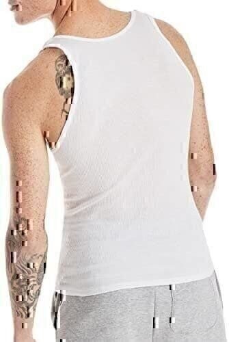 Hanes Men’s Tanks A-Shirts 6-Pack Cotton Tagless Soft Breathable Slightly Imperf