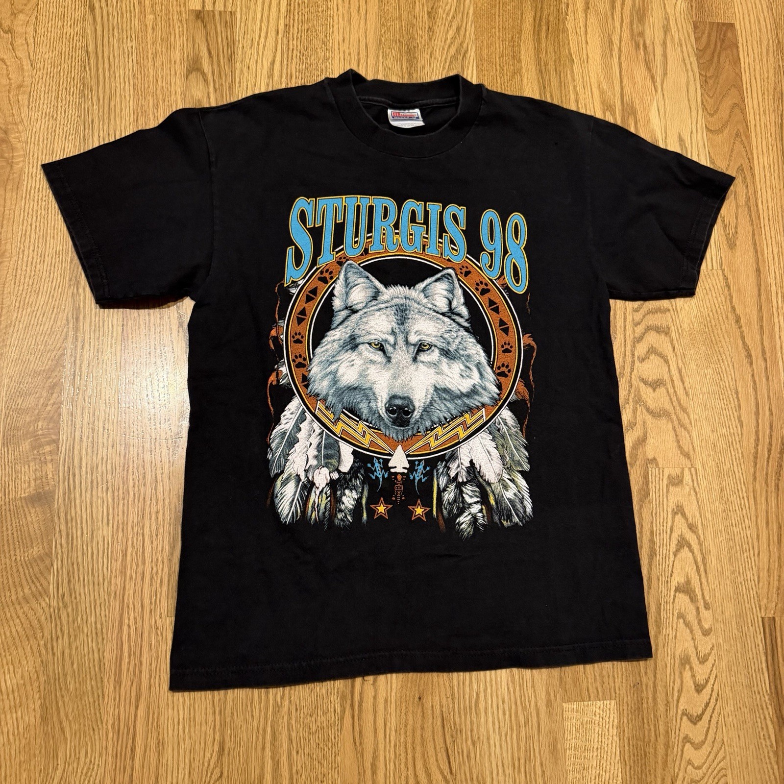 Vintage Sturgis 1998 58th Motorcycle Rally Wolf T Shirt Medium Biker 90s Vtg