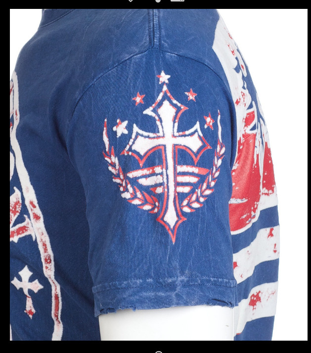 ARCHAIC by AFFLICTION American Flag CROSSED DEATH Short Sleeve Slim Fit T-shirt