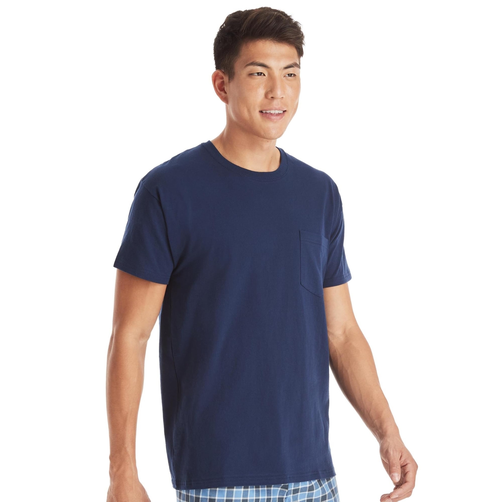 6-pack Mens Pocket T-shirt,Moisture-Wicking Cotton Crewneck Tees Large Assorted