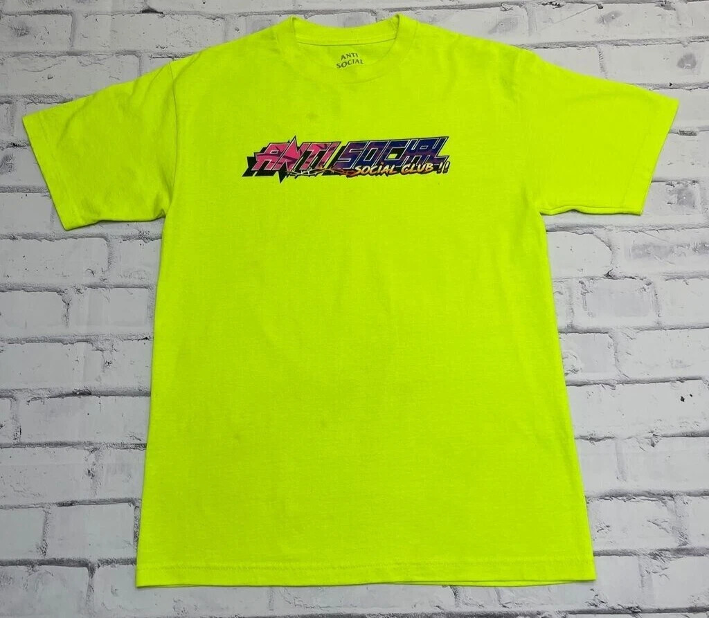 Anti Social Social Club Shirt Adult Medium Neon Colored Streetwear Punk Grunge