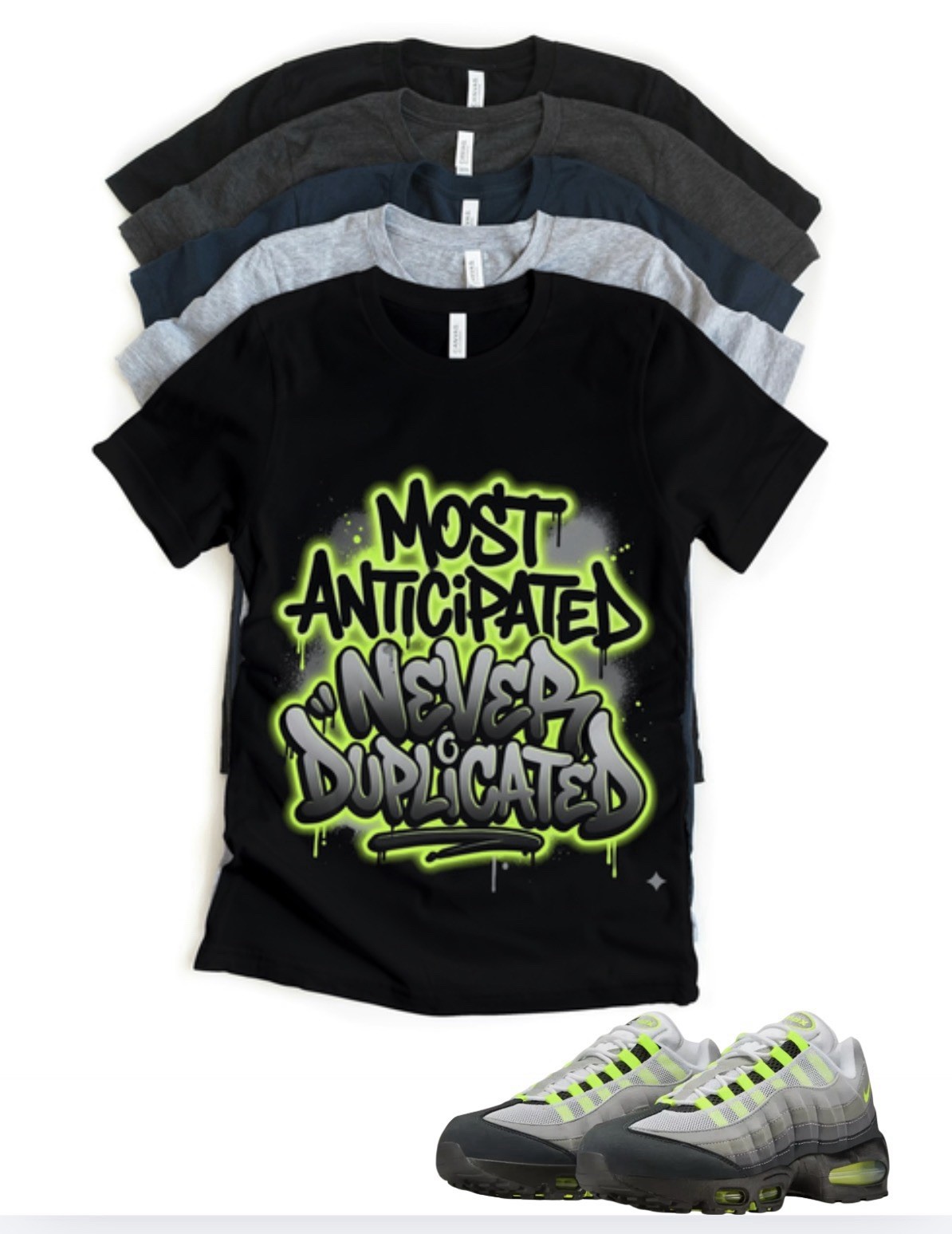 OG Air Max 95 OG Neon Sneaker Matching T-Shirt Sneakerhead Limited Edition
