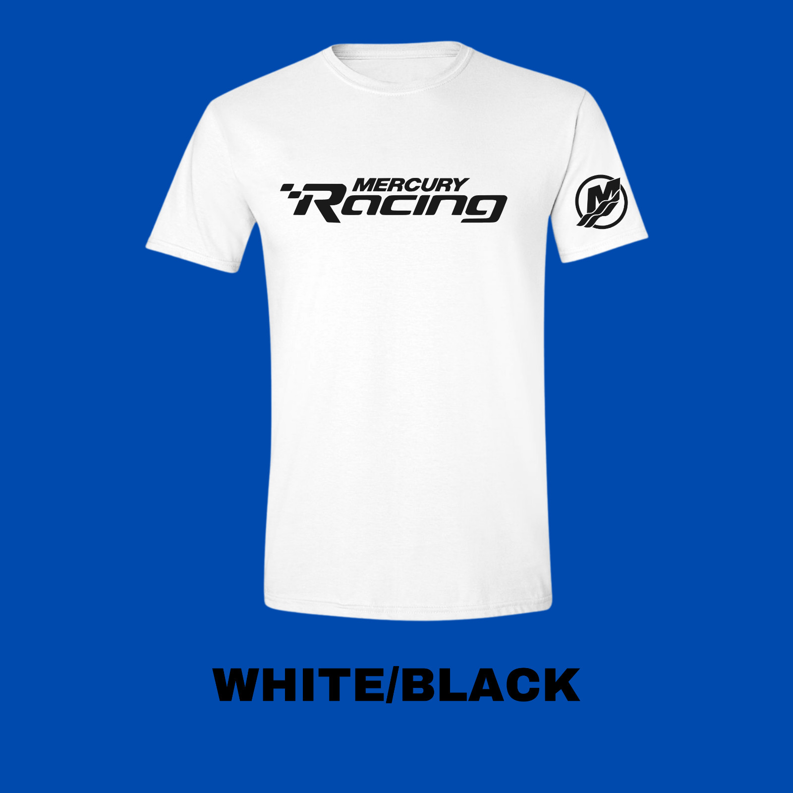 Mercury Racing Outboards Boating Mercruiser T-Shirt With FREE Vinyl Decal L@@K!