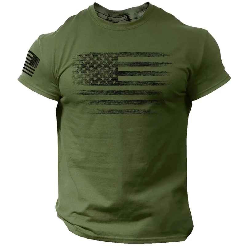 USA Distressed Flag Men T Shirt Patriotic American Tee S – 2XL