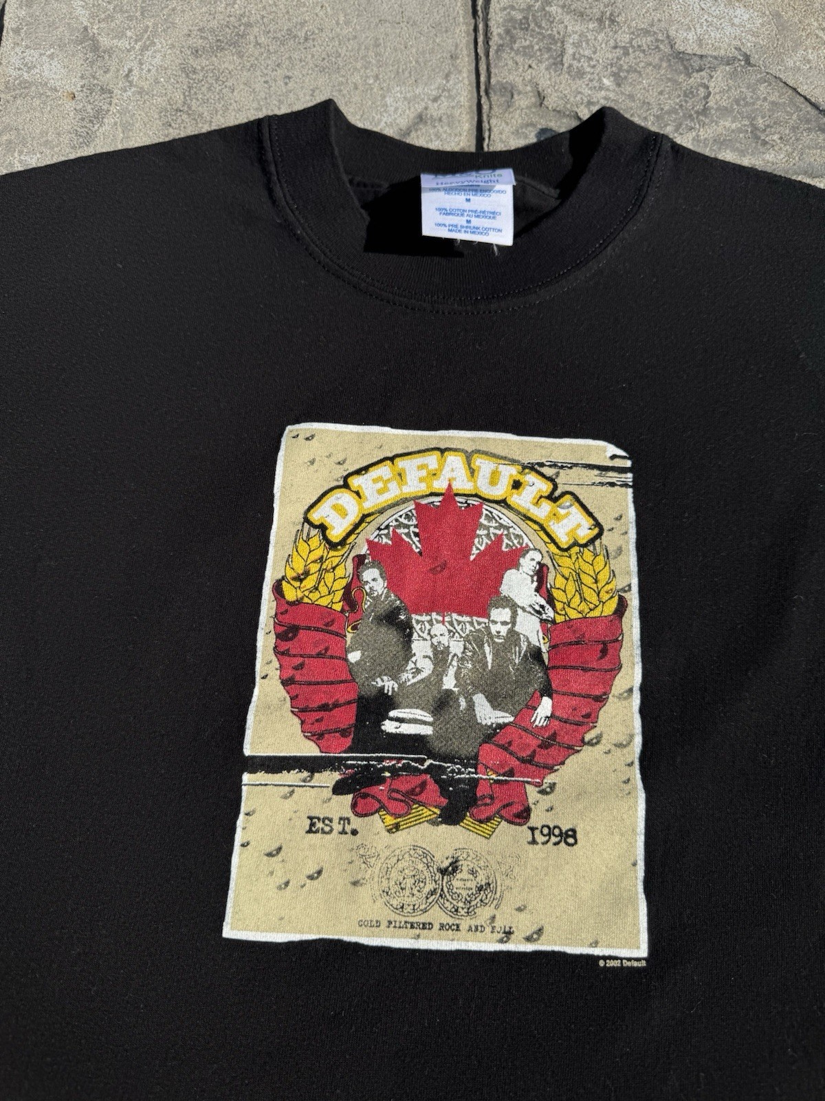 Vintage 2002 Default Canadian Rock Music Promo T-Shirt Size Medium Rare