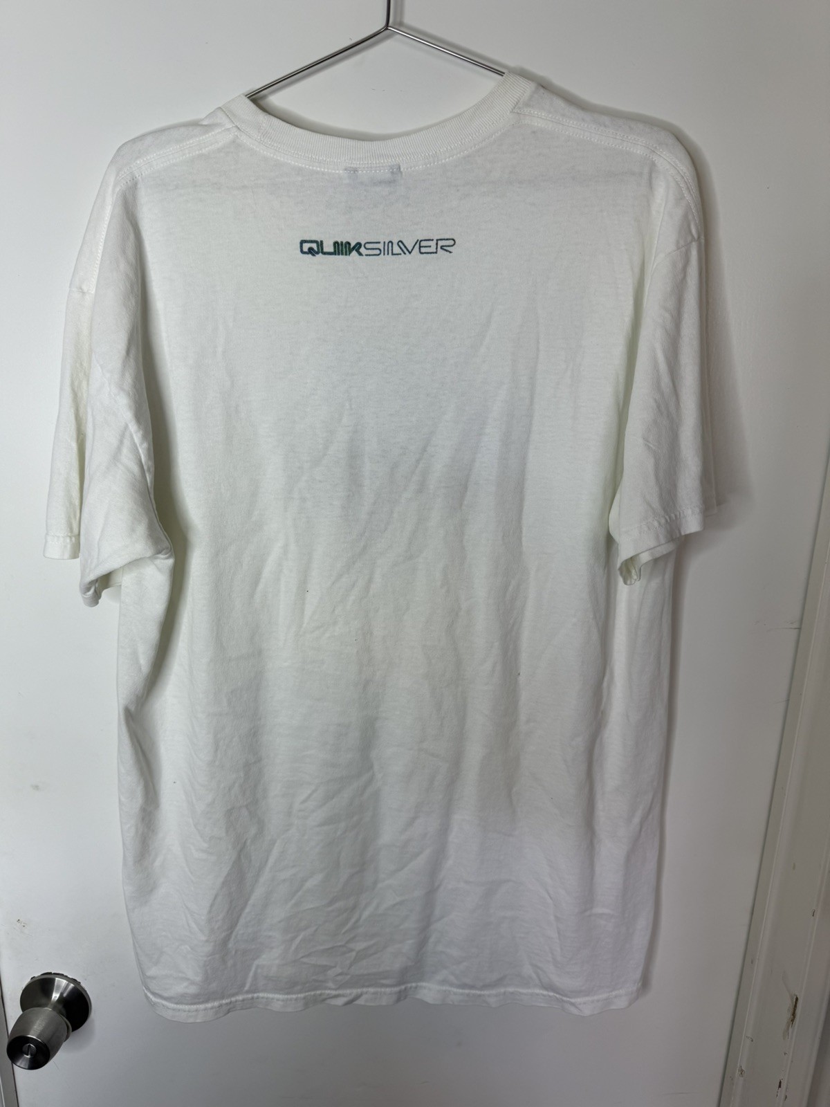Men’s Quicksilver Wave Logo White T-Shirt 2XL Short Sleeve “Older” surf style