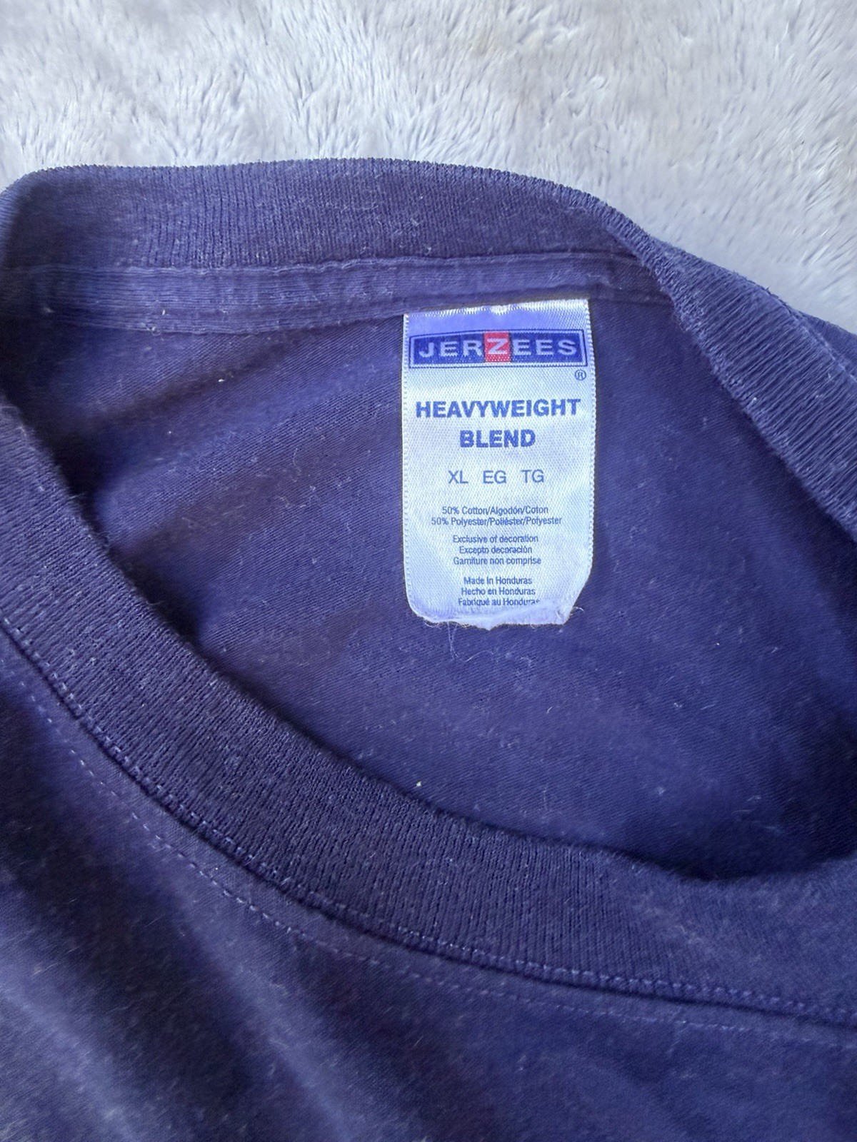 Jerzees Navy Blue Walmart Christmas Tree Crew Neck T Shirt XL Heavy Weight