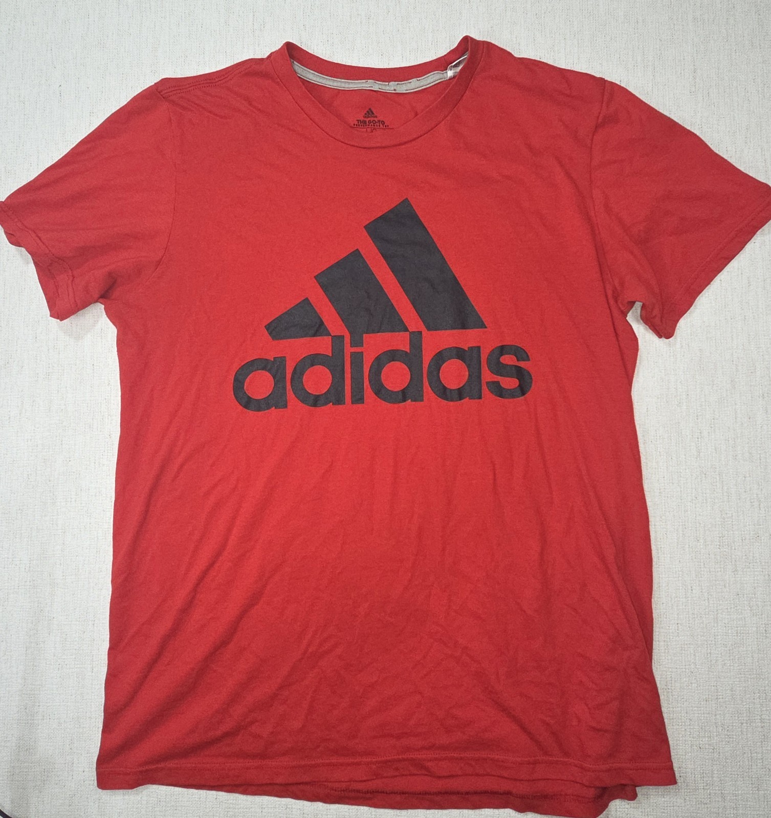 Adidas Performance Tee Red Short Sleeve T-Shirt Cotton/Polyester Size L