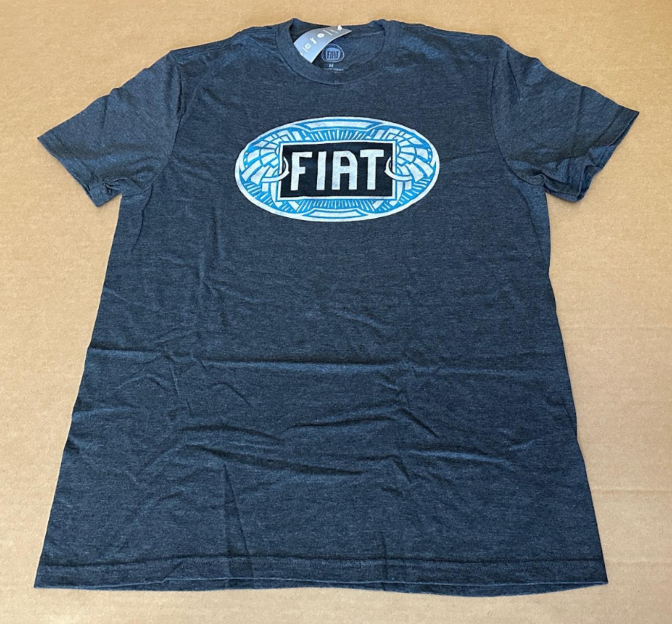 Men’s Fiat Vintage Badge Graphic Short Sleeve Tagless T-Shirt in Heather Grey