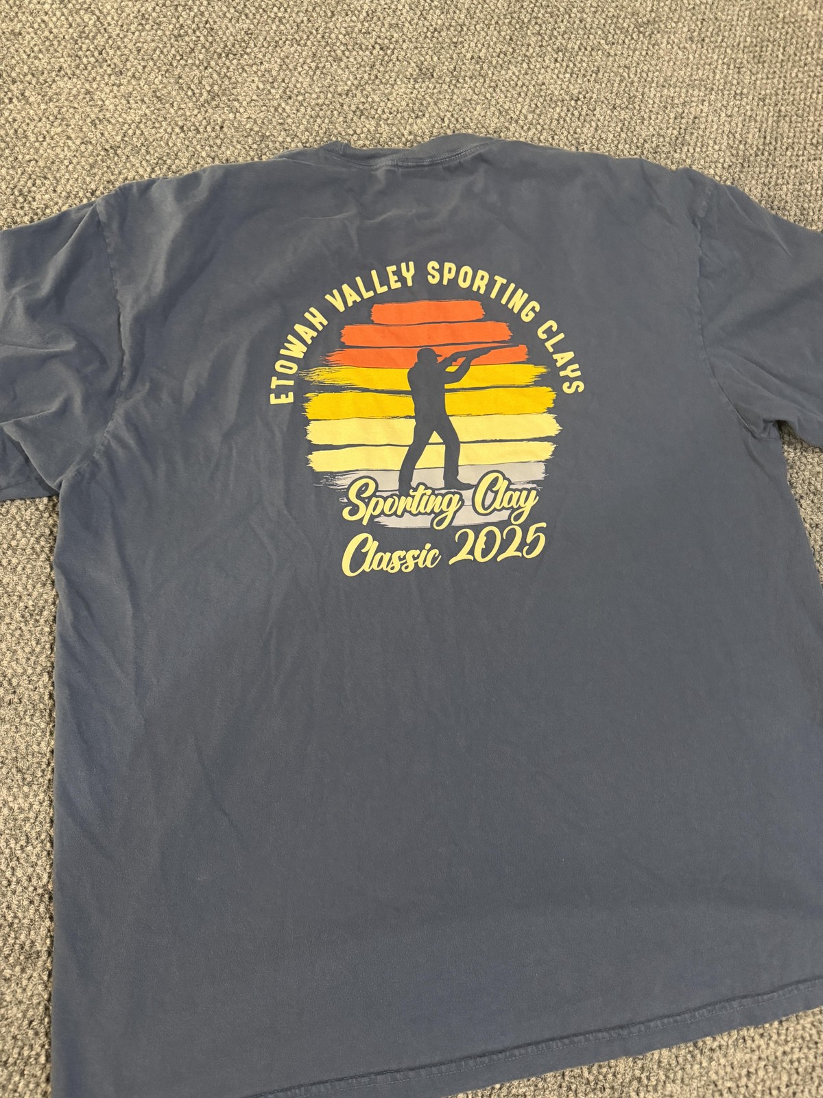 Comfort Colors Shirt Mens 2XL Blue Jackson EMC Sporting Clay Graphic Tee T-Shirt