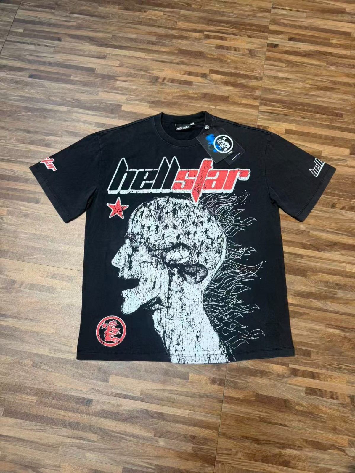 Hellstar tee shirt Men’s Klein Blue Cotton NEW