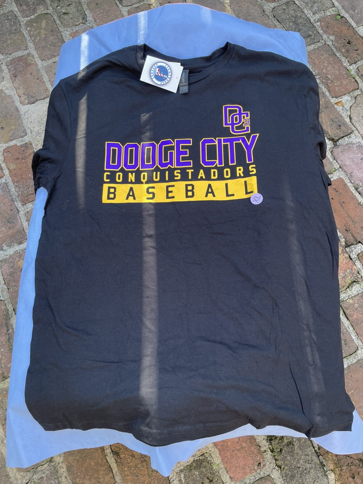 Dodge City Community College Conquistadors Baseball Tee Shirt -NWT Black XL DC3