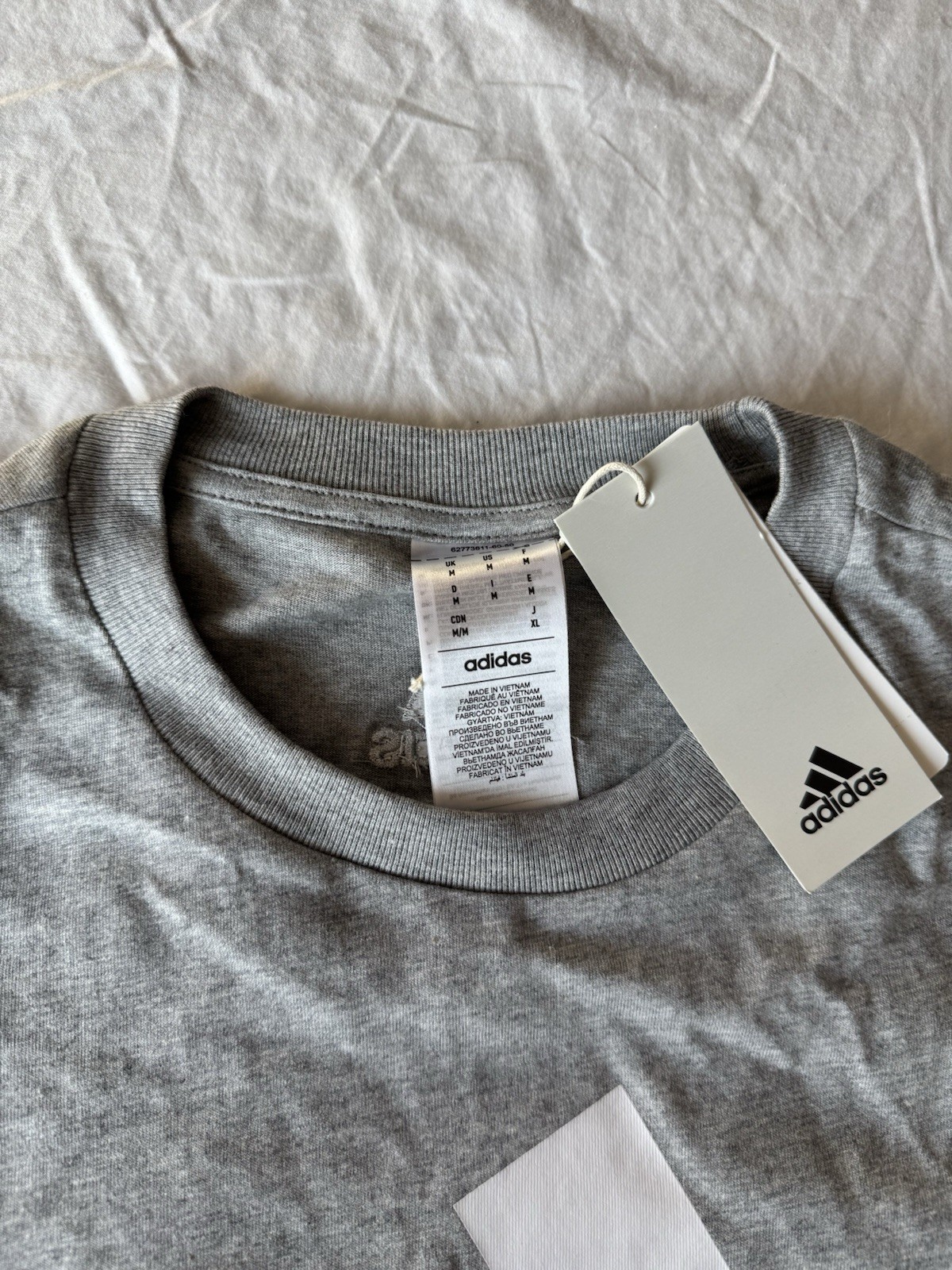 Gray Men’s Adidas T-shirt In A Size M New with Tags 100% Cotton