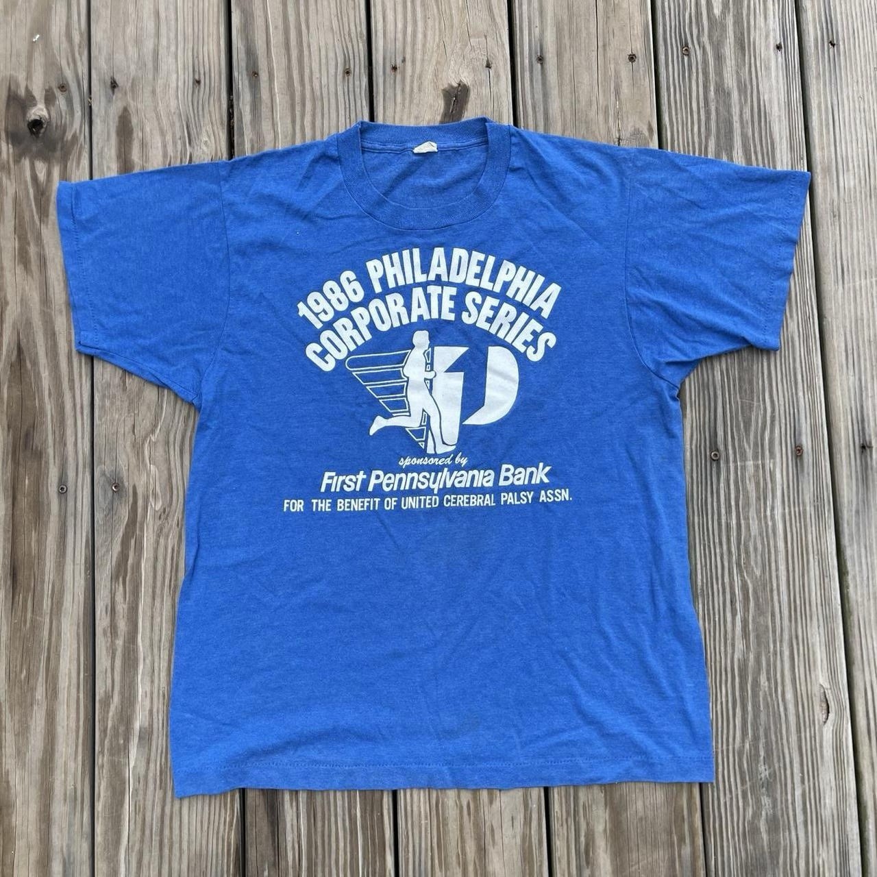 Vintage 1986 Screen Stars Single Stitch Running Marathon Graphic Tee Men’s L