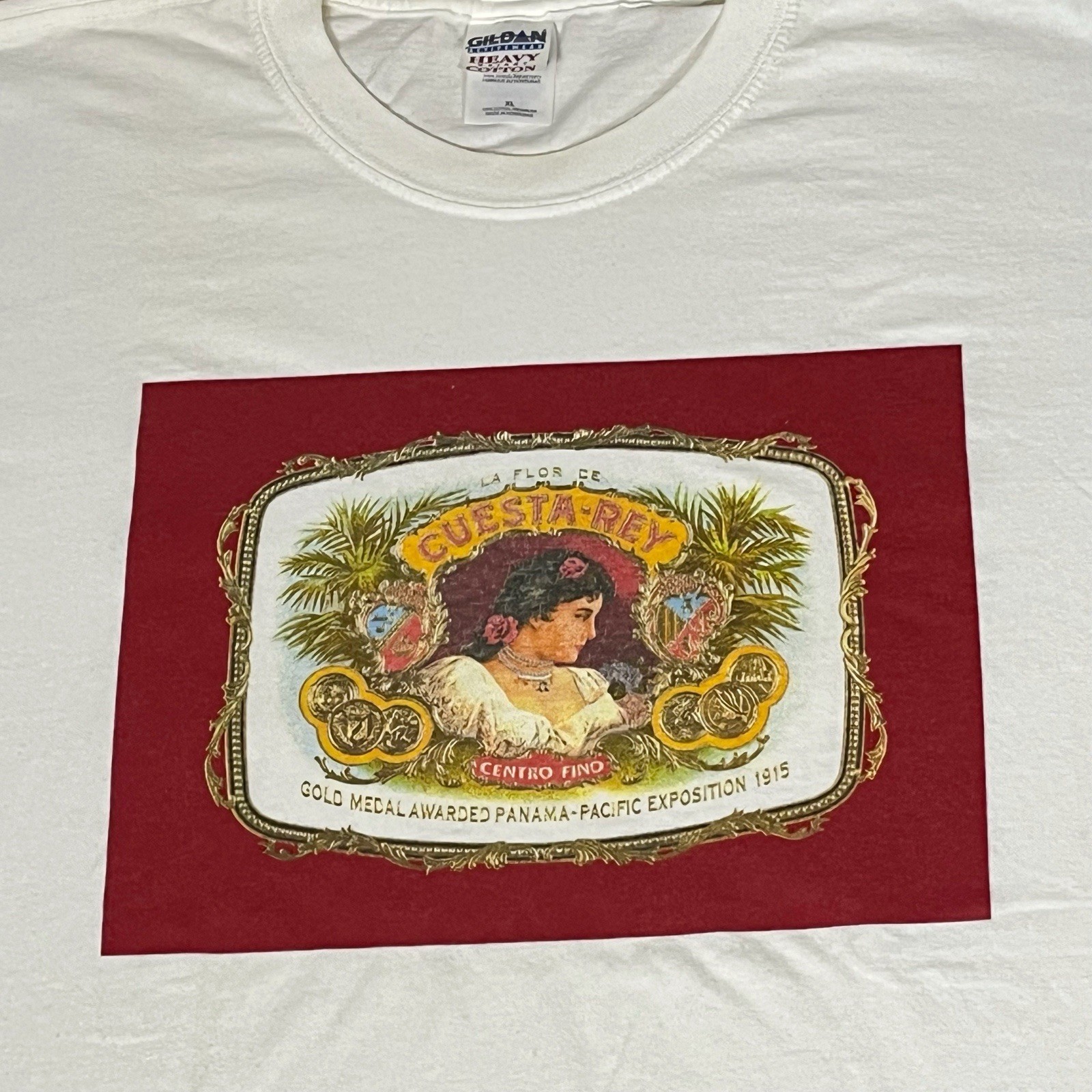 Cuesta Rey Cigars T Shirt Vintage 90s Girl Dominican Republic Smoking