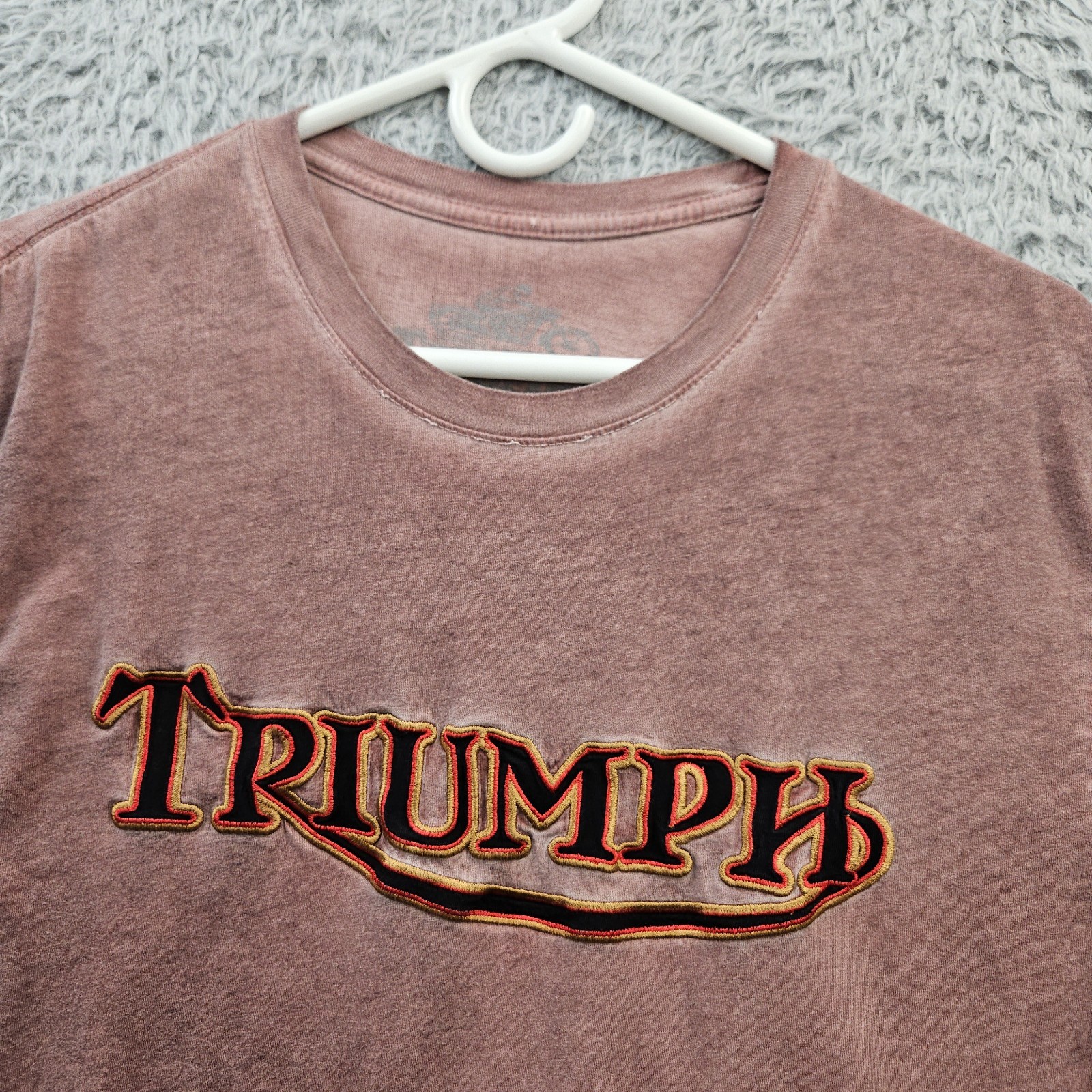 Triumph Motorcycles T Shirt Men Medium Embroidered Double Sided