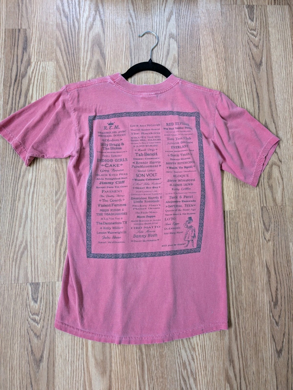 Vintage Bumbershoot Festival T-Shirt L Cotton Knit Pink Graphic 90s