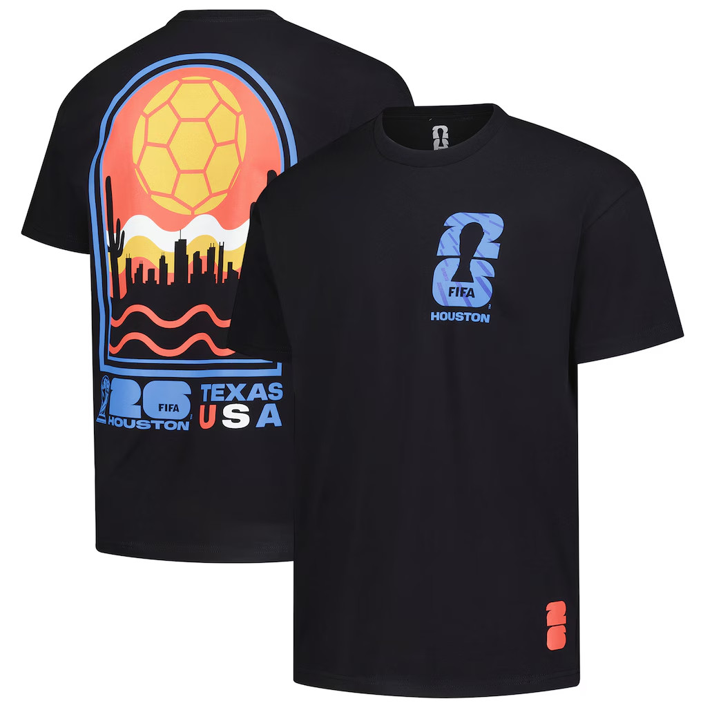 Houston Host City Soccer 2026 Oversized Black Graphic Tee Shirt