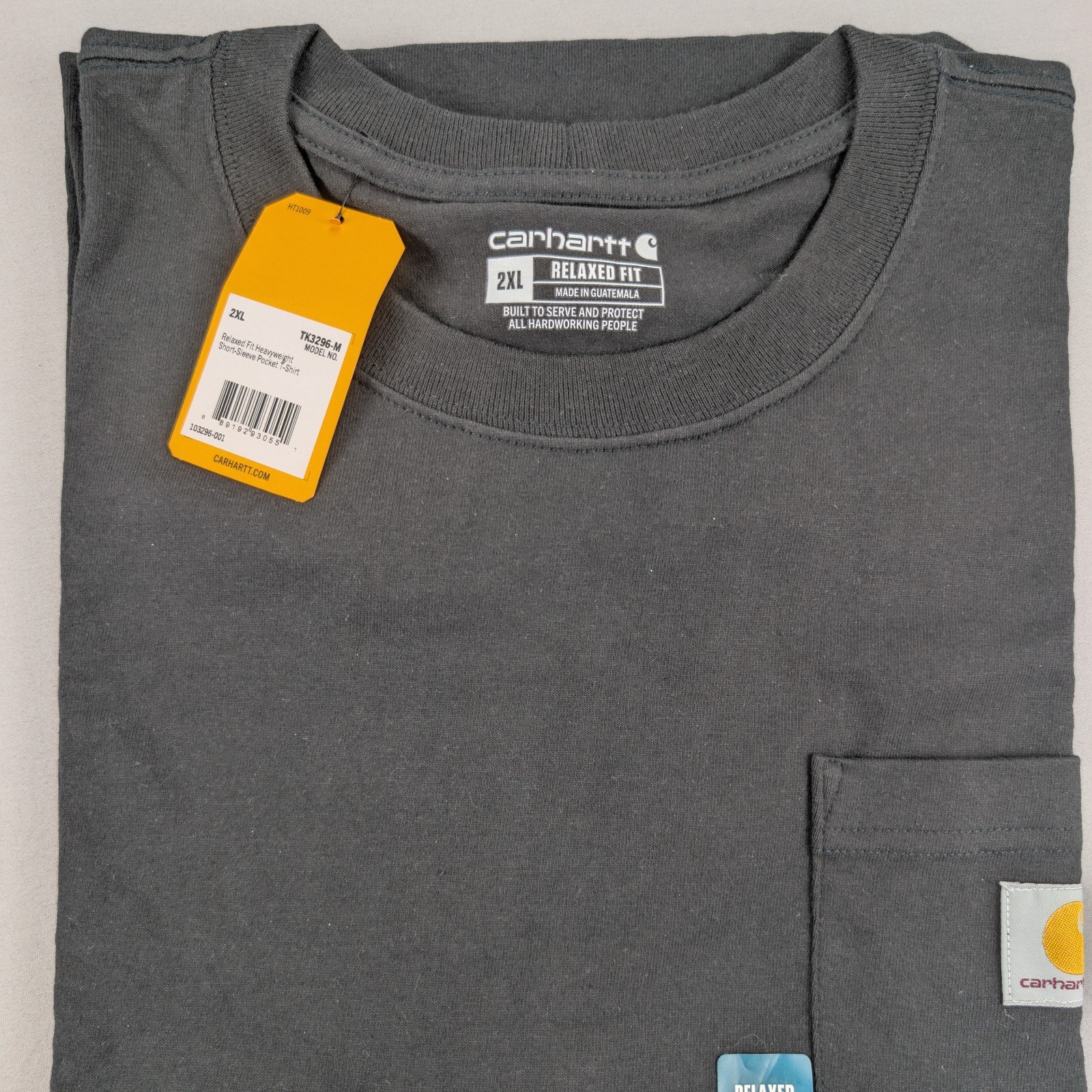 Carhartt TK3296 Relaxed Fit Heavyweight Pocket T-Shirt Mens 2XL Charcoal NWT
