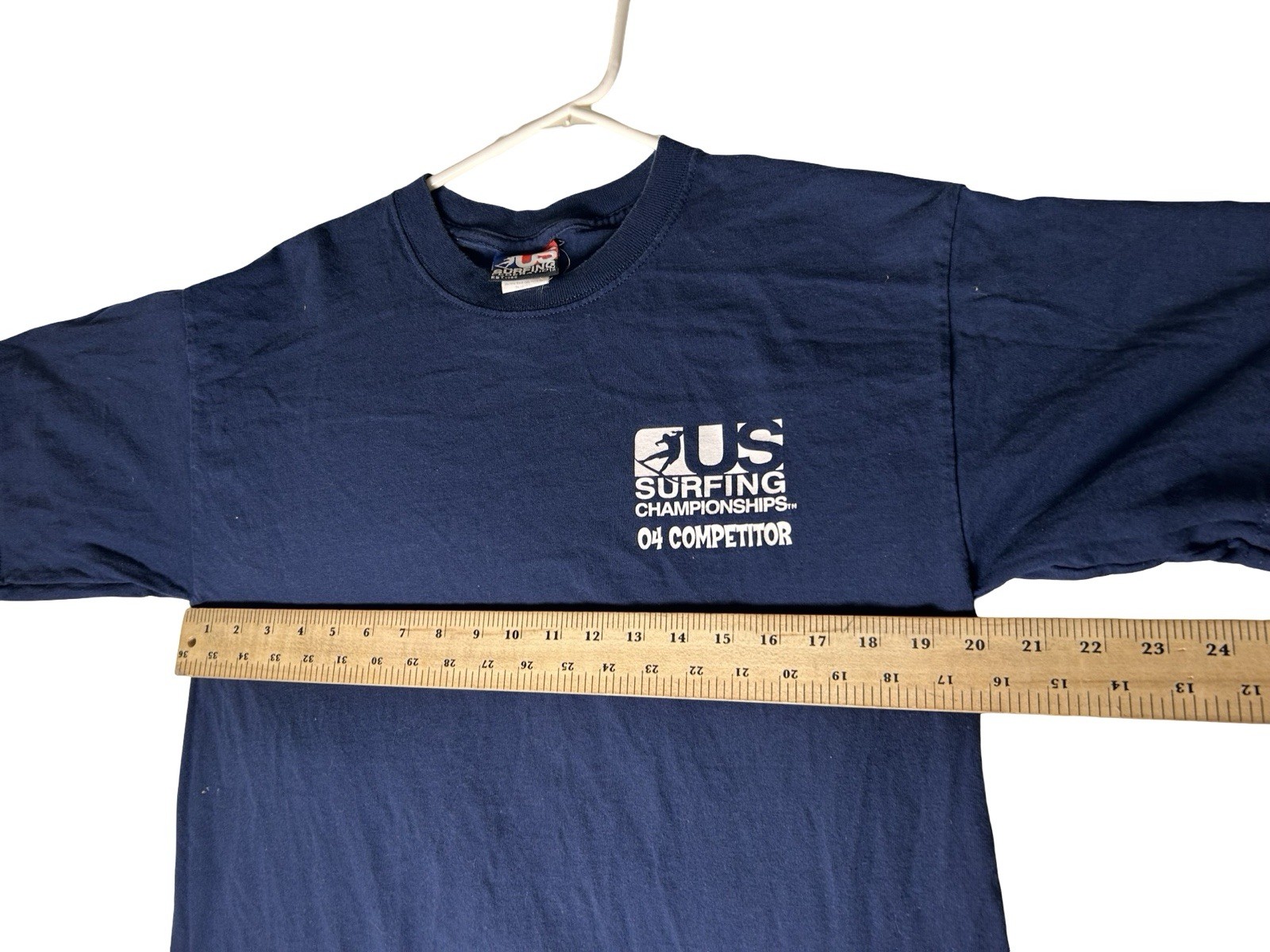 VTG US Surfing Championship 04 Competitor T-shirt Size M Navy Blue Short Sleeve