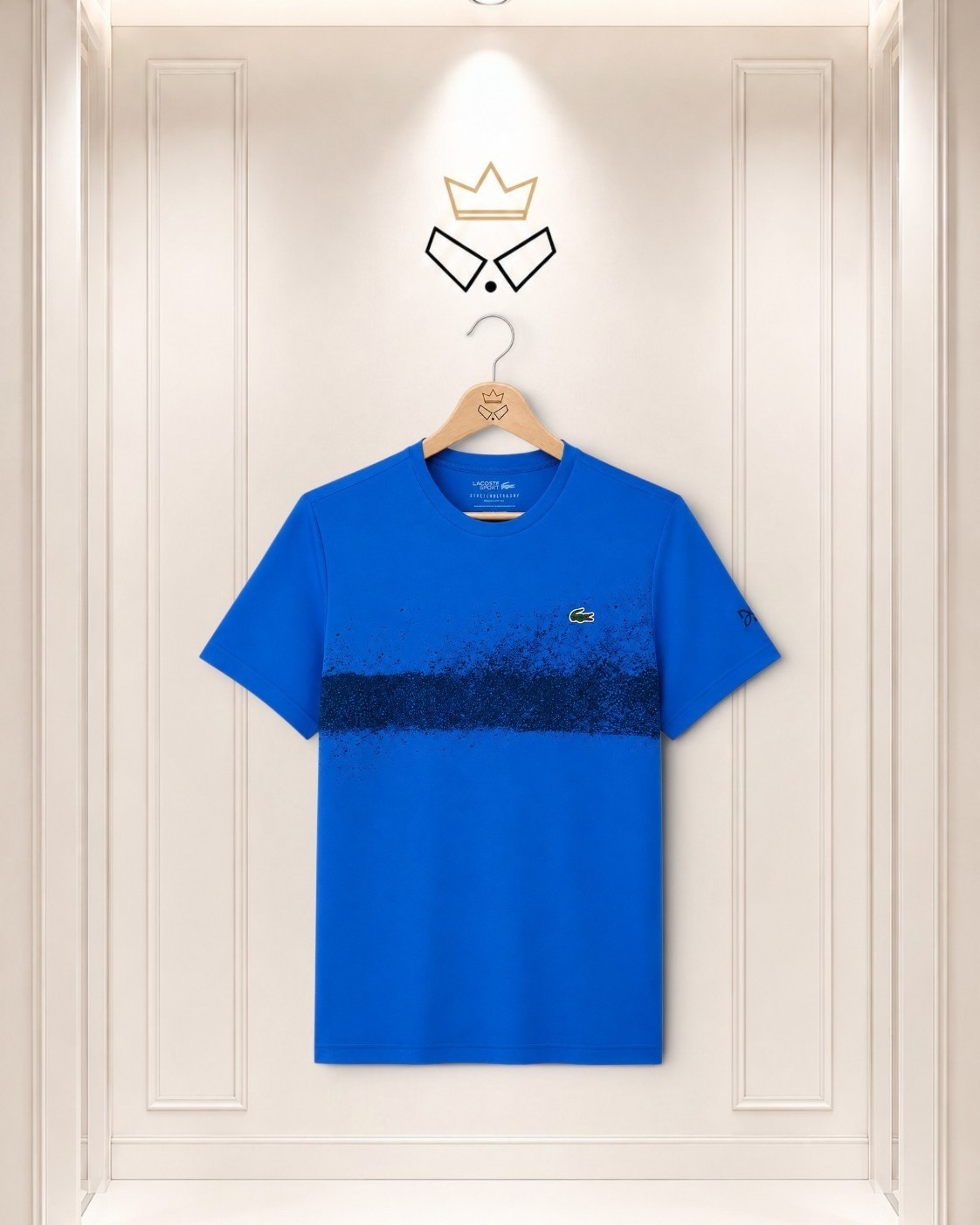 Lacoste x Novak Djokovic Men’s Regular Fit Blue Sport Tee Size Medium