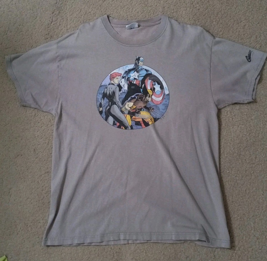 Jim Lee Wolverine Captain America Black Widow T-shirt Graphitti Designs Large