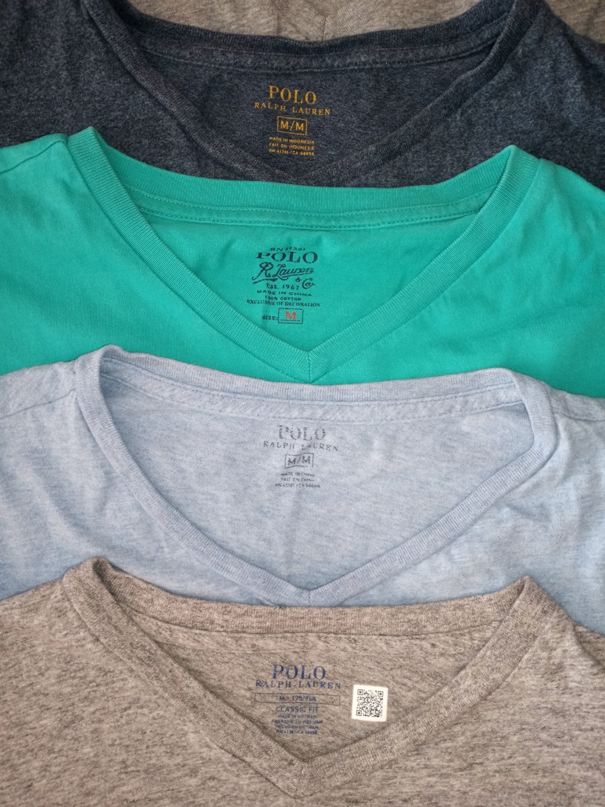 😃Lot 8 Ralph Lauren Polo V-NECK Short Sleeve Men T-Shirts M Medium 3 NWOT