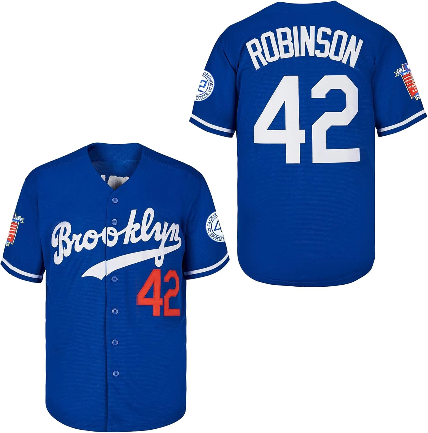 Jackie Robinson #42 Baseball Jersey All Size S to 5XL Blue MA1052