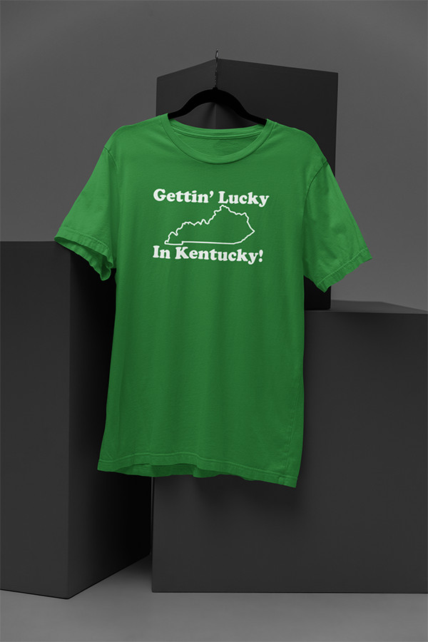 Gettin Lucky In Kentucky – classic hipster humor – Unisex Cotton T-Shirt Shirt