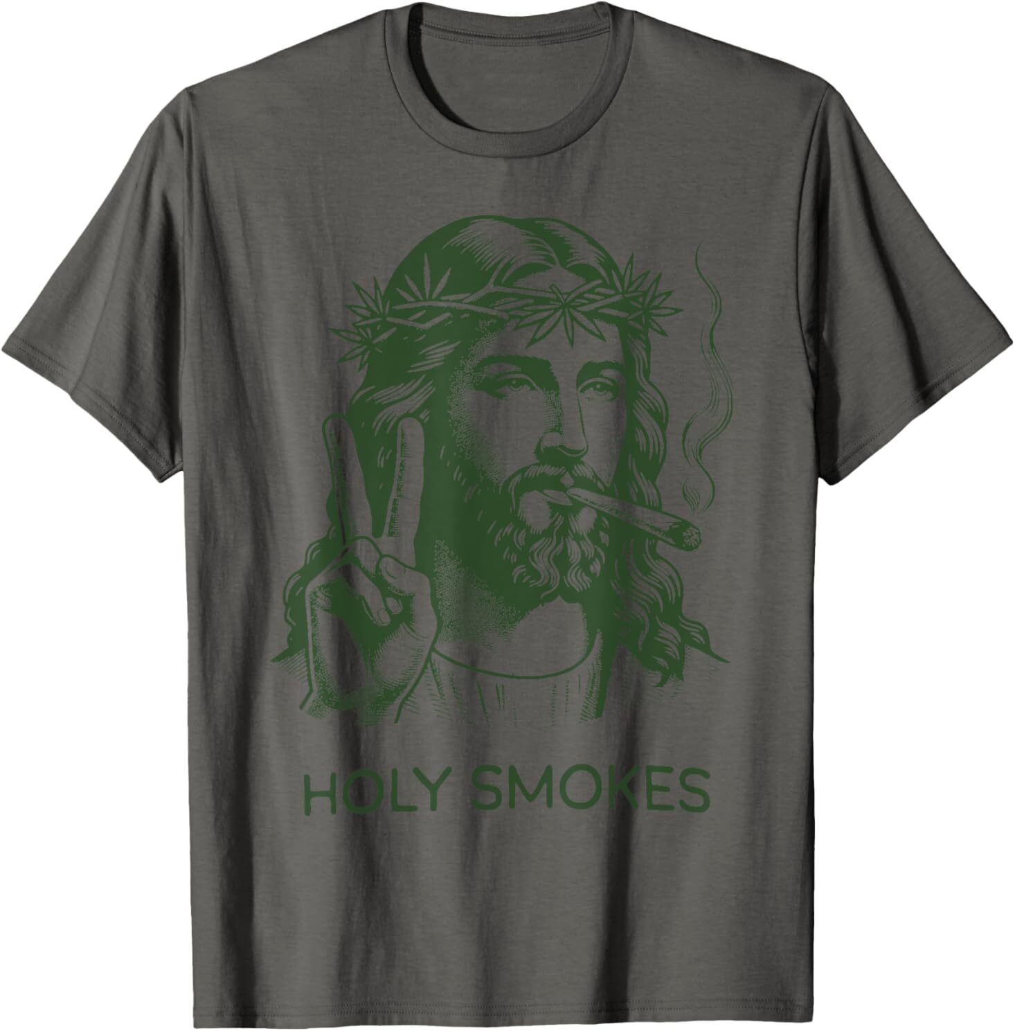 Retro Holy Smokes Jesus Marijuana Weed Cannabis Stoner 420 T-Shirt