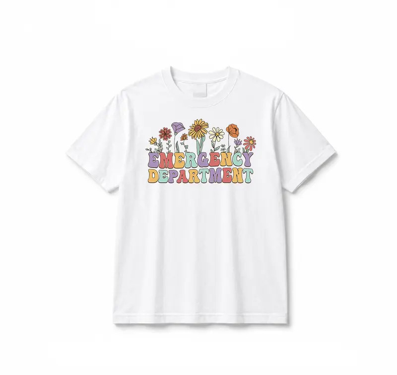 ER Groovy Flower Nurse T-Shirt – Retro Emergency Room RN Graduation Gift