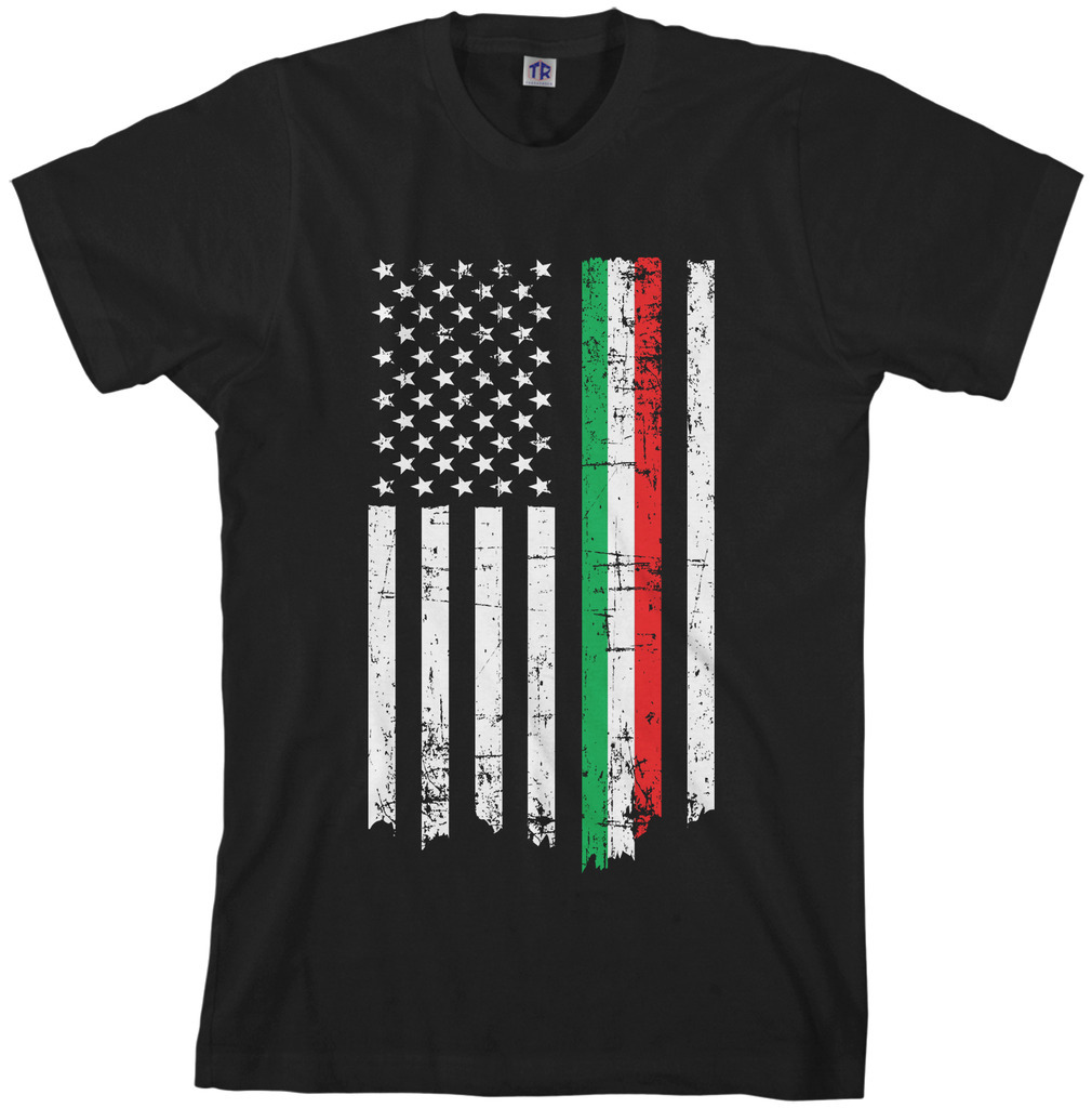 Italian Thin Line American Flag Men’s T-Shirt Italy Colors