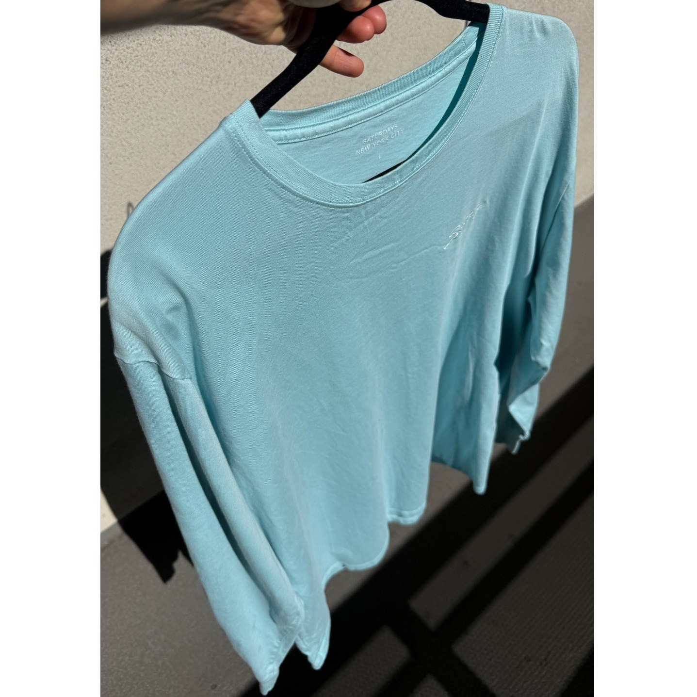 Saturdays New York City Light Blue Long Sleeve T-Shirt Size L