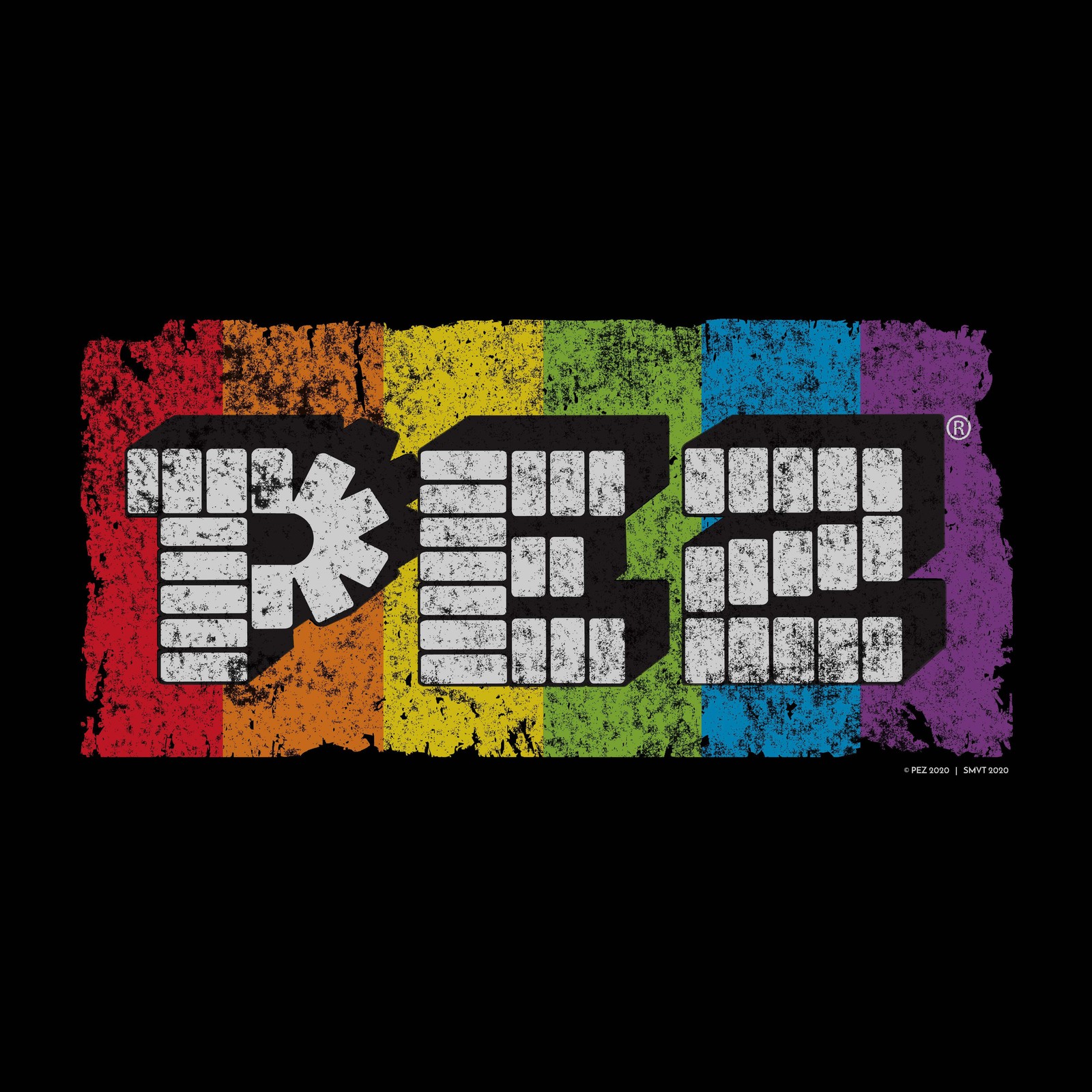 PEZ 80s Neon Rainbow Tee