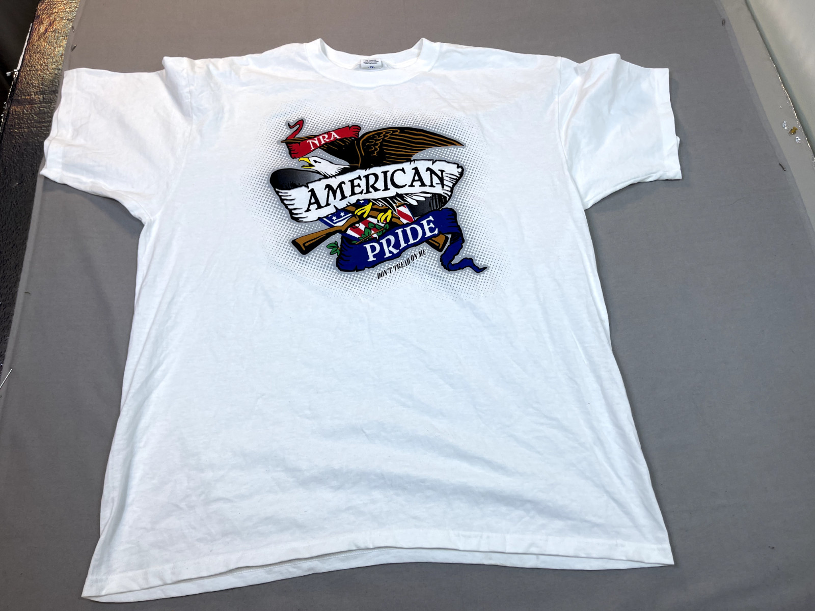 NRA SHIRT 2X EAGLE LOGO American Pride White Red Blue T Shirt
