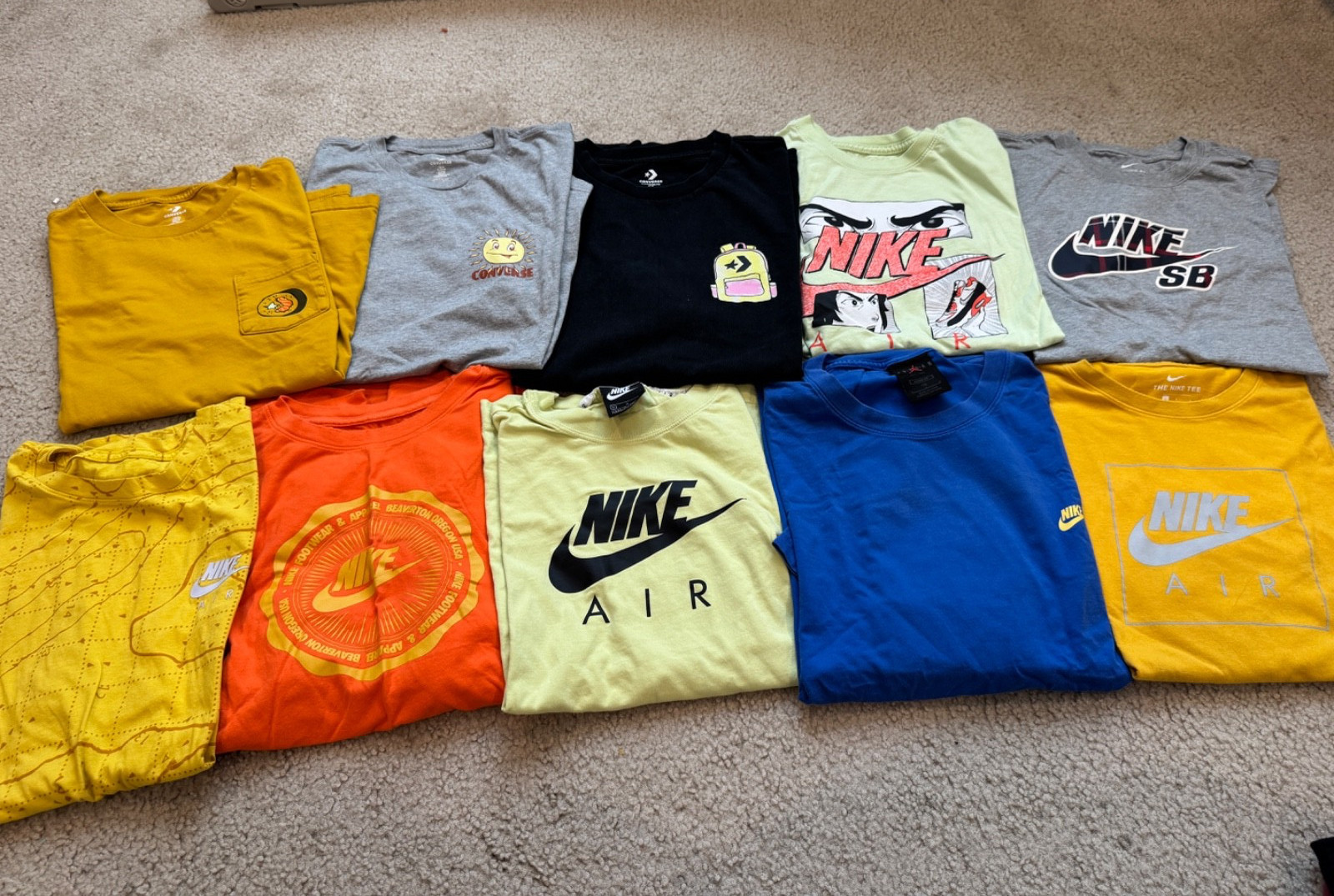 10 MEN’s T-Shirt Mixed Lot TShirt tee top Y2K NIKE logo CONVERSE graphic M L 90s
