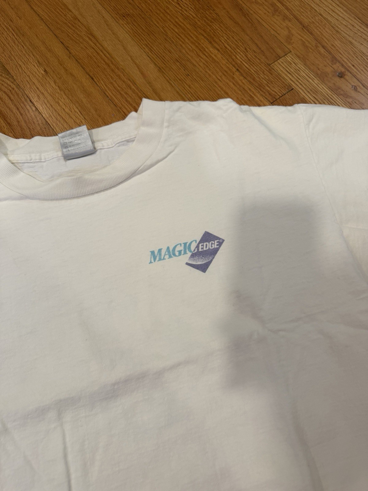 90s Magic Edge Graphic Tee Clock This Size L Single Stitch Made In USA Vintage
