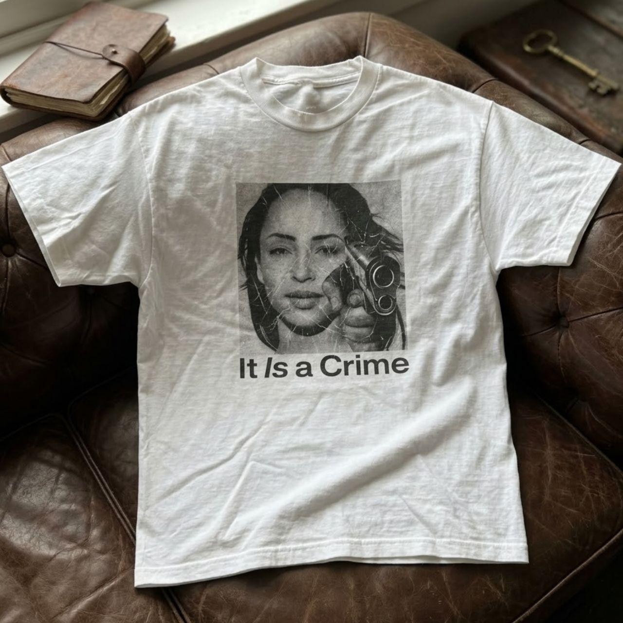 Sade It Is a Crime White Graphic T-Shirt Unisex Music Tee