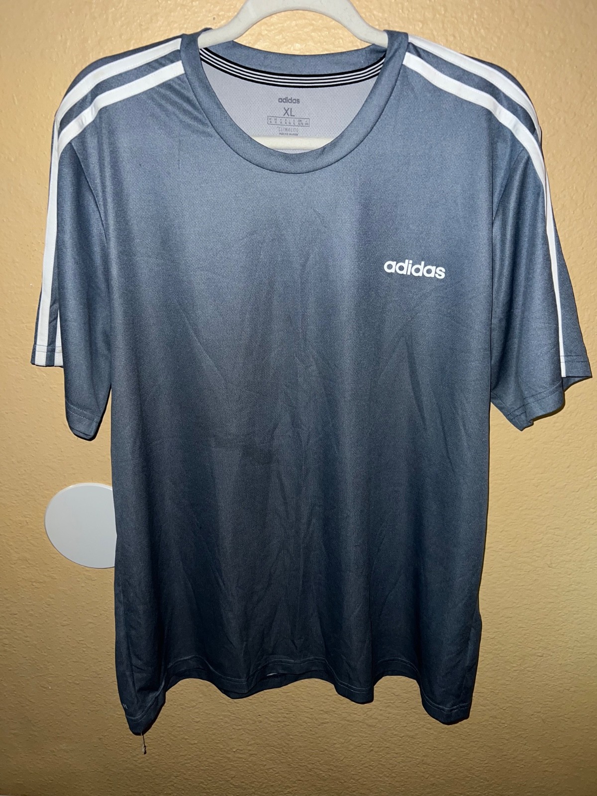 Adidas Climate T Shirt Light Blue XL Training Crewneck Gym Running Workout