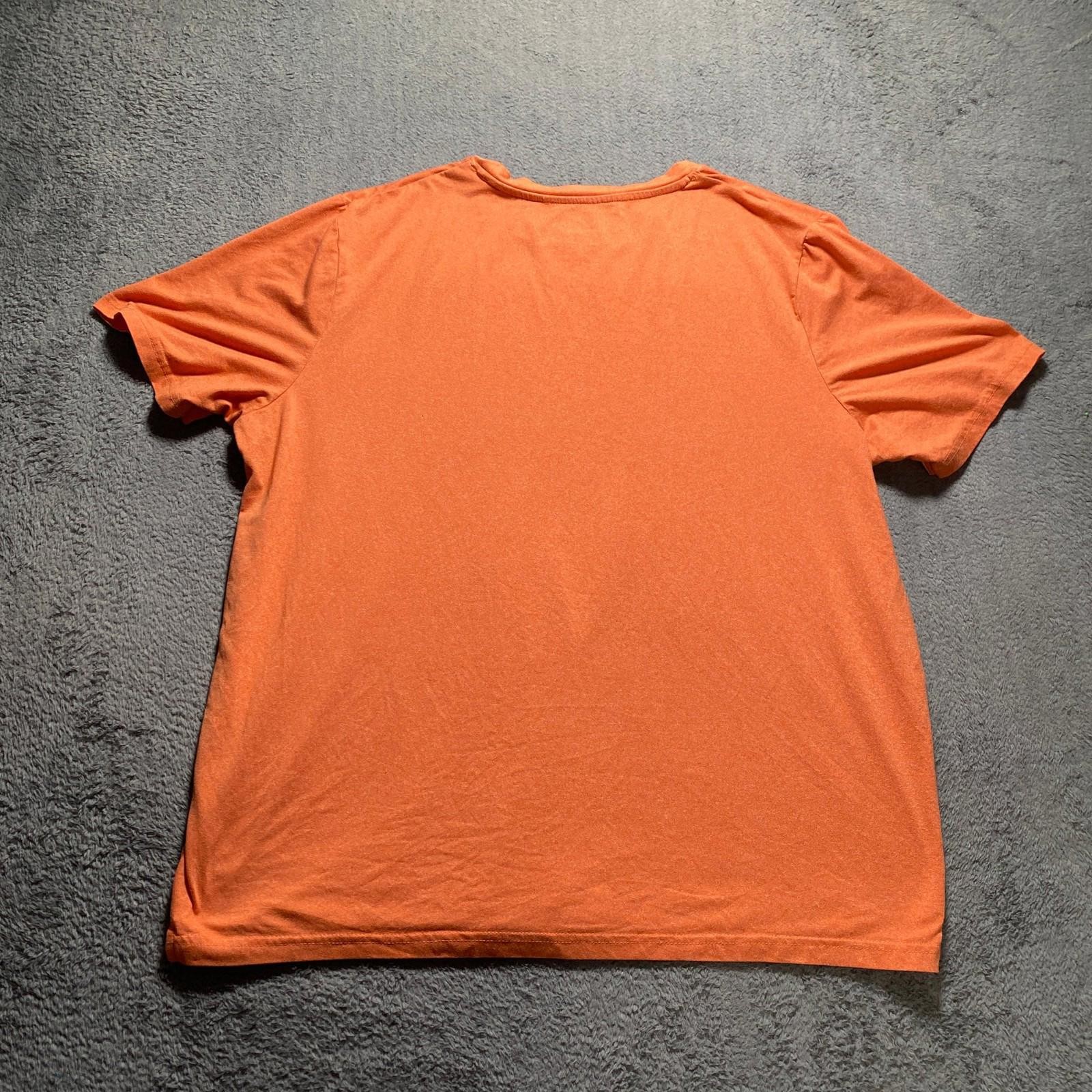 CRANE T-Shirt Men’s Large Orange Crew Neck Active 95% Polyester 5% Elastane