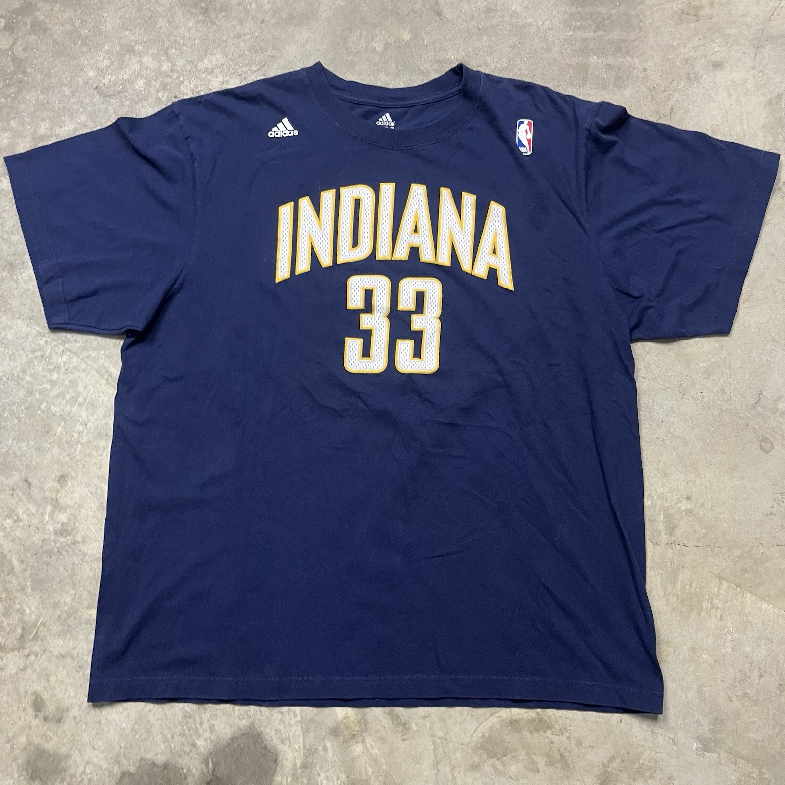 Adidas Indianapolis Pacers Danny Granger T Shirt Mens 2XL Blue #33 NBA