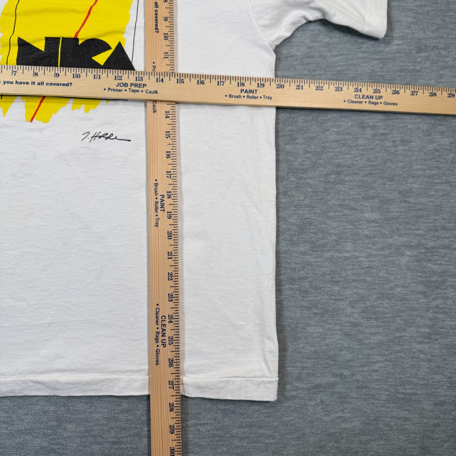 Vintage NKA 7 T-Shirt Men Large White Graphic Tee 90s USA Abstract Art Rare