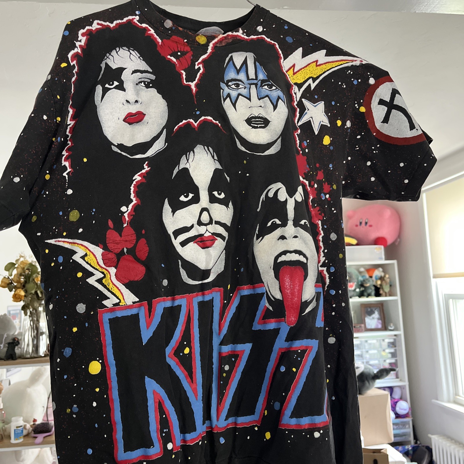 Vtg KISS T Shirt Tee Mens Large 40/42 1992 AOP Hanes Winterland Concert Tour.
