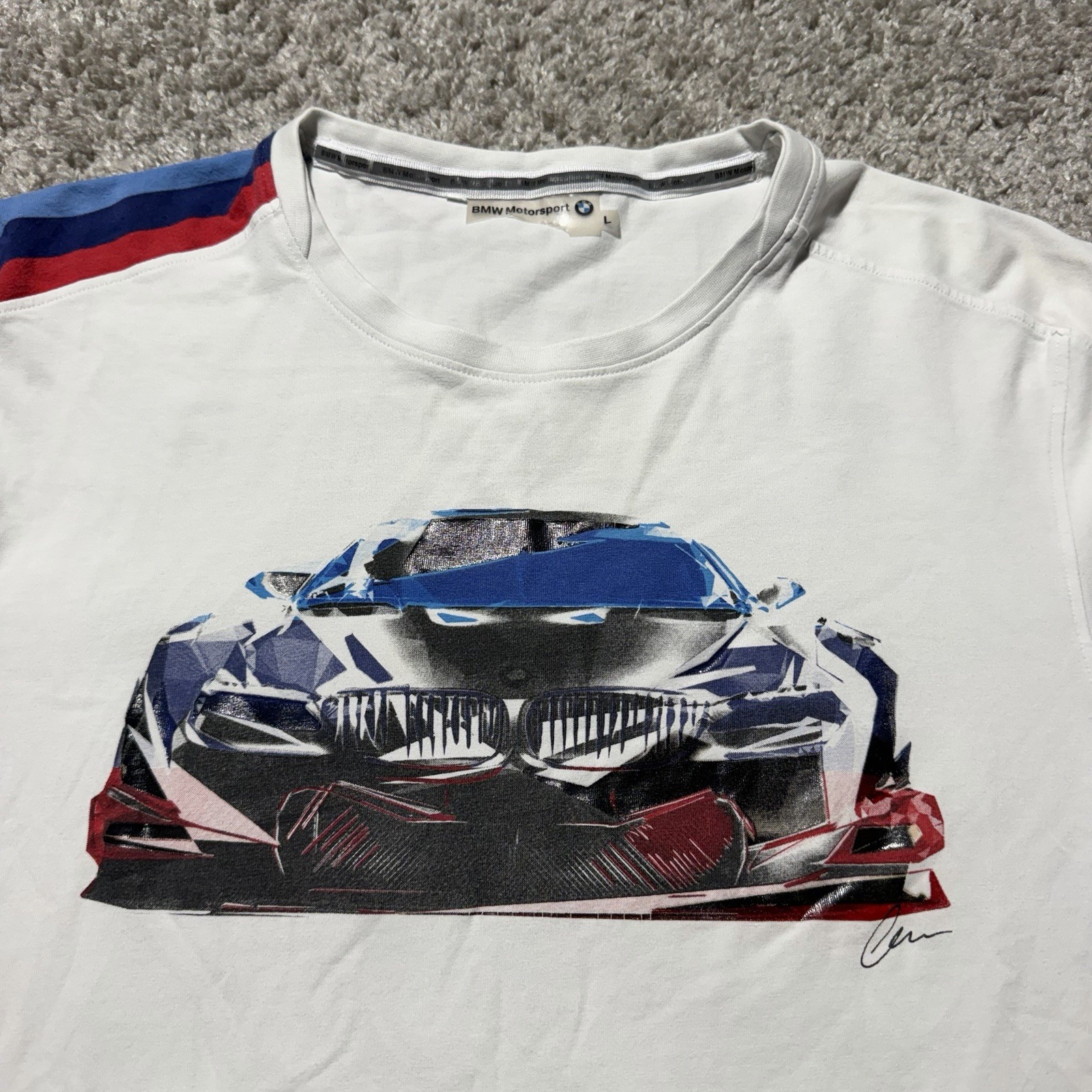 BMW Motorsport Shirt Adult Large White M3 M5 Car Graphic Racing Tee BMW Mens L