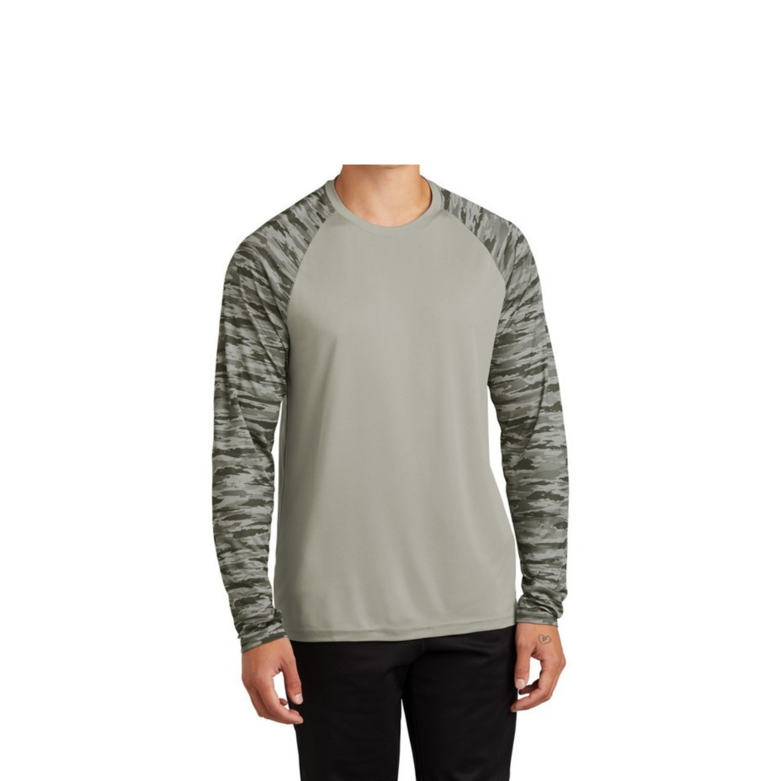 USTRADEENT SPTPL-1015 Mens Long Sleeve Drift Camo Colorblock Stylish T-Shirt