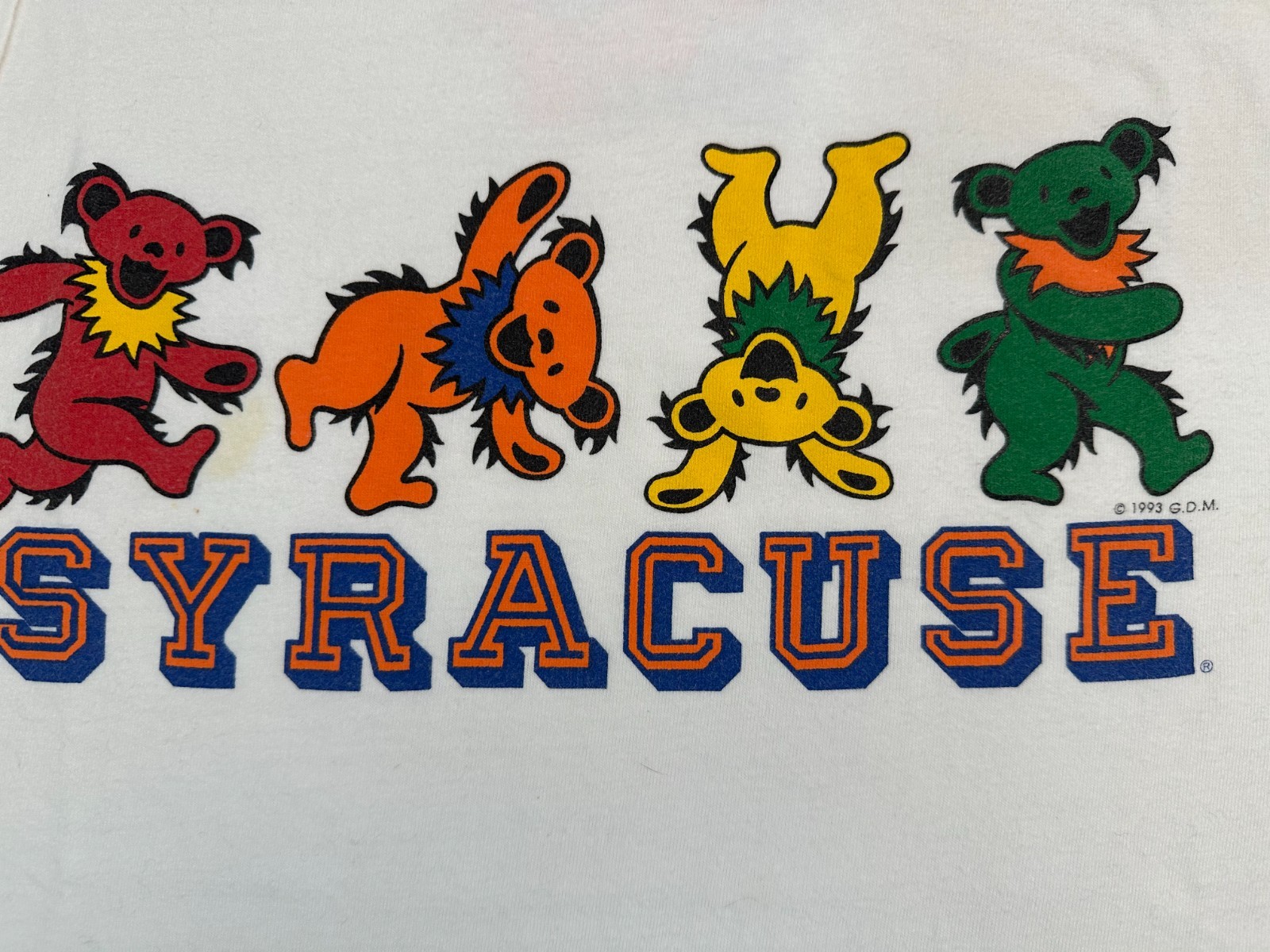 Vintage 1990s Grateful Dead Syracuse University Orangemen Dancing Bear T-Shirt L