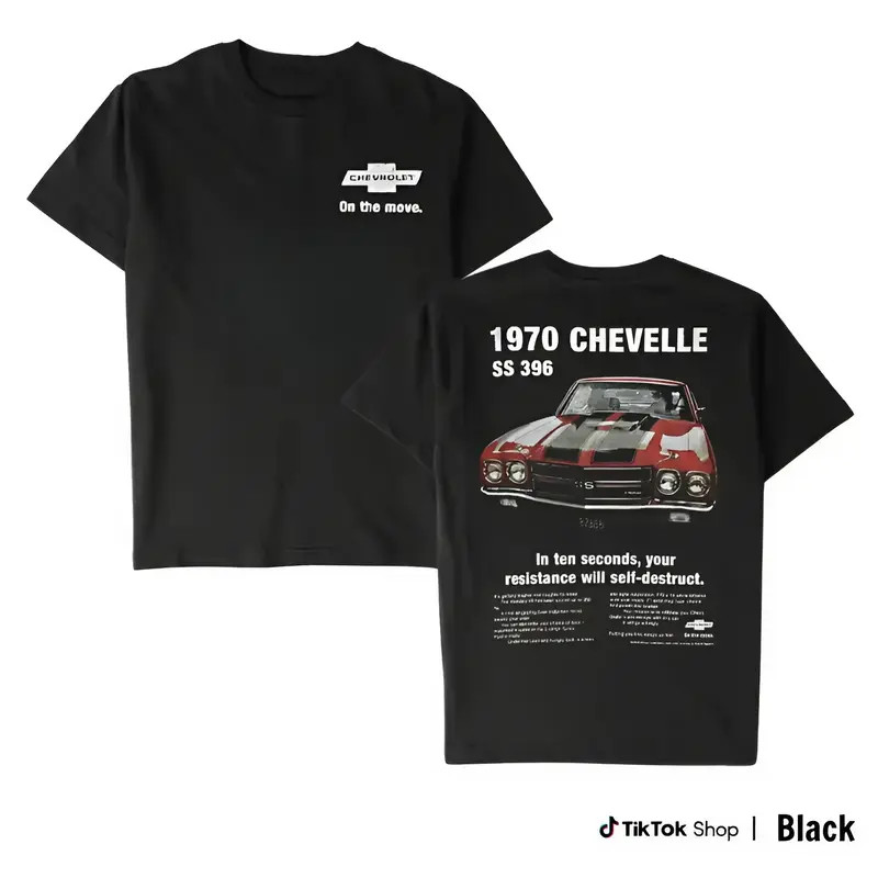 1970 Chevelle SS 396 T-Shirt, Chevy Muscle Car & Vintage Car Design, Graphic