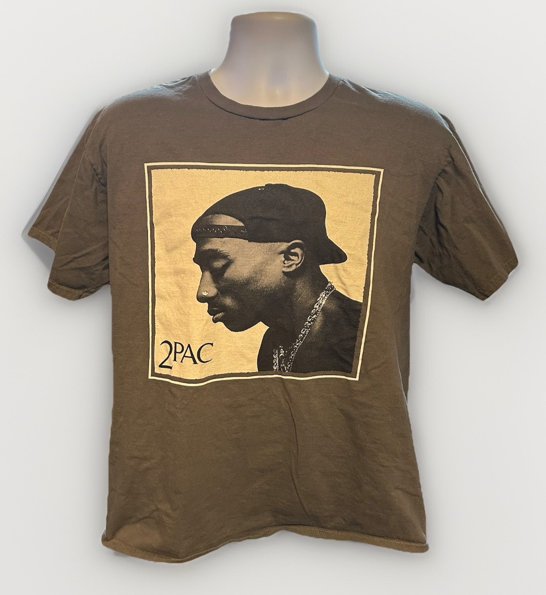 2 Pac Shirt Men Large Short Sleeve Gray Crew Neck Rap Hip Hop West Coast